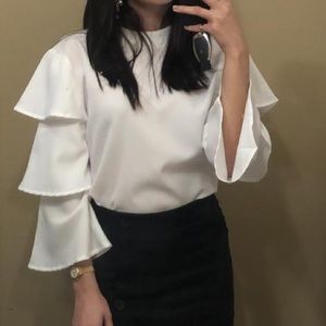 Ruffle bell sleeve top